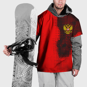 Накидка на куртку 3D с принтом Россия герб спорт краски в Курске, 100% полиэстер |  | 