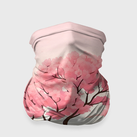 Бандана-труба 3D с принтом Вишневое дерево в полном цвету в Курске, 100% полиэстер, ткань с особыми свойствами — Activecool | плотность 150‒180 г/м2; хорошо тянется, но сохраняет форму | 