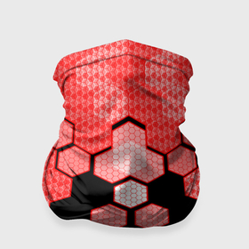 Бандана-труба 3D с принтом Красная кибер броня hexagons в Петрозаводске, 100% полиэстер, ткань с особыми свойствами — Activecool | плотность 150‒180 г/м2; хорошо тянется, но сохраняет форму | 