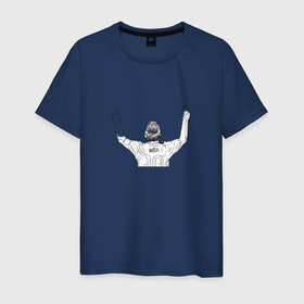 Мужская футболка хлопок с принтом Лионель Месси   гол в Петрозаводске, 100% хлопок | прямой крой, круглый вырез горловины, длина до линии бедер, слегка спущенное плечо. | 