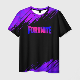 Мужская футболка 3D с принтом Fortnite epic games neon , 100% полиэфир | прямой крой, круглый вырез горловины, длина до линии бедер | 