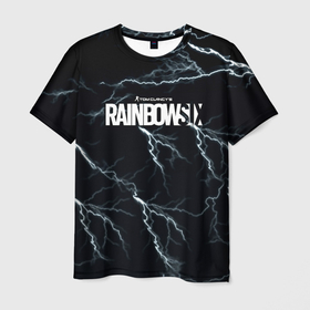 Мужская футболка 3D с принтом Радуга 6 шторм в Екатеринбурге, 100% полиэфир | прямой крой, круглый вырез горловины, длина до линии бедер | Тематика изображения на принте: 