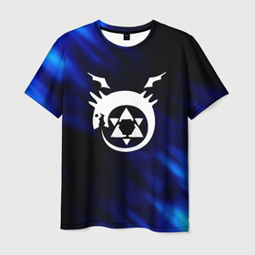Мужская футболка 3D с принтом Fullmetal Alchemist soul в Курске, 100% полиэфир | прямой крой, круглый вырез горловины, длина до линии бедер | 