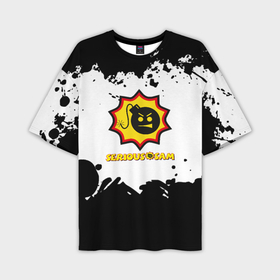 Мужская футболка oversize 3D с принтом Serious Sam game краски чернобелые в Кировске,  |  | 