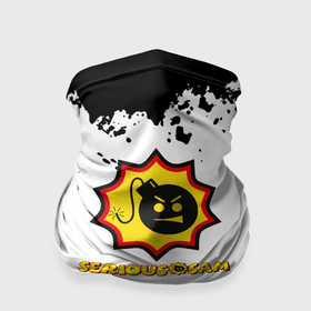 Бандана-труба 3D с принтом Serious Sam game краски чернобелые в Екатеринбурге, 100% полиэстер, ткань с особыми свойствами — Activecool | плотность 150‒180 г/м2; хорошо тянется, но сохраняет форму | 
