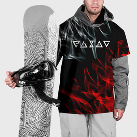 Накидка на куртку 3D с принтом Ведьмак лого битва огней в Курске, 100% полиэстер |  | Тематика изображения на принте: 