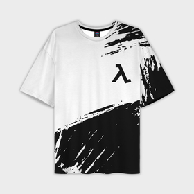 Мужская футболка oversize 3D с принтом Half life black color в Курске,  |  | 