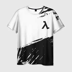 Мужская футболка 3D с принтом Half life black color в Кировске, 100% полиэфир | прямой крой, круглый вырез горловины, длина до линии бедер | 