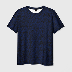 Мужская футболка 3D с принтом Тёмно синий ажурный в Белгороде, 100% полиэфир | прямой крой, круглый вырез горловины, длина до линии бедер | 