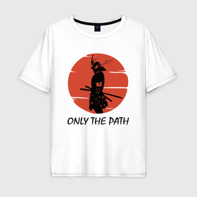 Мужская футболка хлопок Oversize с принтом Фанатам духа самураев в Екатеринбурге, 100% хлопок | свободный крой, круглый ворот, “спинка” длиннее передней части | 
