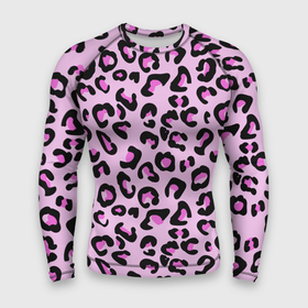 Мужской рашгард 3D с принтом Розовые пятна леопарда ,  |  | 