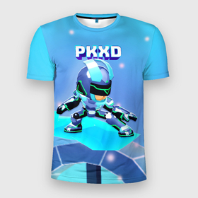 Мужская футболка 3D Slim с принтом Холодный новогодний PK XD в Кировске, 100% полиэстер с улучшенными характеристиками | приталенный силуэт, круглая горловина, широкие плечи, сужается к линии бедра | 