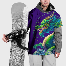 Накидка на куртку 3D с принтом Японская гравюра дракона   ирезуми , 100% полиэстер |  | 