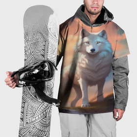 Накидка на куртку 3D с принтом Небесная волчица , 100% полиэстер |  | 