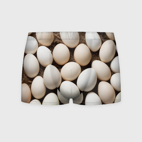 Мужские трусы 3D с принтом Большие куриные яйца , 50% хлопок, 50% полиэстер | классическая посадка, на поясе мягкая тканевая резинка | Тематика изображения на принте: 