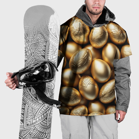 Накидка на куртку 3D с принтом Золотые Пасхальные яйца в Курске, 100% полиэстер |  | 