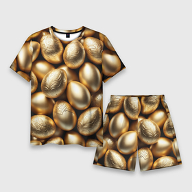 Мужской костюм с шортами 3D с принтом Золотые Пасхальные яйца в Курске,  |  | 