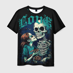 Мужская футболка 3D с принтом Любовь навечно в городе Новоалтайск, 100% полиэфир | прямой крой, круглый вырез горловины, длина до линии бедер | 