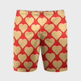 Мужские шорты спортивные с принтом Охристые сердца ,  |  | Тематика изображения на принте: 