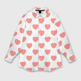 Мужская рубашка oversize 3D с принтом Розовые сердца фон ,  |  | 