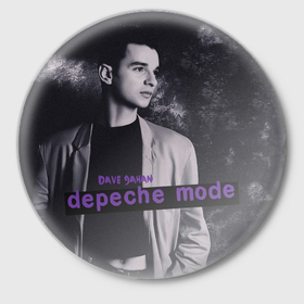 Значок с принтом Depeche Mode Dave Gahan noir3 ,  металл | круглая форма, металлическая застежка в виде булавки | 