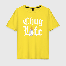 Мужская футболка хлопок Oversize с принтом Thug life milk в Петрозаводске, 100% хлопок | свободный крой, круглый ворот, “спинка” длиннее передней части | 