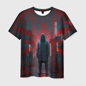 Мужская футболка 3D с принтом Преследователь из подворотни в Санкт-Петербурге, 100% полиэфир | прямой крой, круглый вырез горловины, длина до линии бедер | 