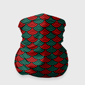 Бандана-труба 3D с принтом Зелёно красная драконья чешуя в Белгороде, 100% полиэстер, ткань с особыми свойствами — Activecool | плотность 150‒180 г/м2; хорошо тянется, но сохраняет форму | Тематика изображения на принте: 