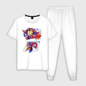 Мужская пижама хлопок с принтом Помни Цифровой цирк в Курске, 100% хлопок | брюки и футболка прямого кроя, без карманов, на брюках мягкая резинка на поясе и по низу штанин
 | 