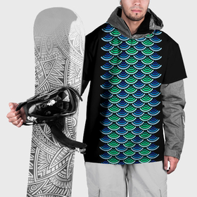 Накидка на куртку 3D с принтом Чешуя морского чудовища в Тюмени, 100% полиэстер |  | Тематика изображения на принте: 