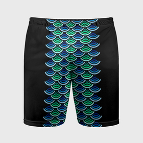 Мужские шорты спортивные с принтом Чешуя морского чудовища в Тюмени,  |  | Тематика изображения на принте: 