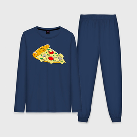 Мужская пижама с лонгсливом хлопок с принтом Кот кусок пиццы ,  |  | 