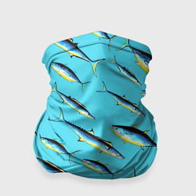 Бандана-труба 3D с принтом Косяк рыб в море в Кировске, 100% полиэстер, ткань с особыми свойствами — Activecool | плотность 150‒180 г/м2; хорошо тянется, но сохраняет форму | 