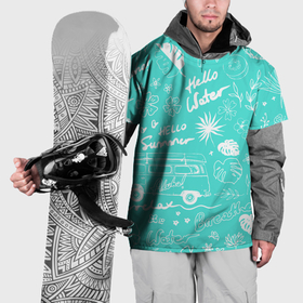 Накидка на куртку 3D с принтом Летнее настроение на пляже в Новосибирске, 100% полиэстер |  | 