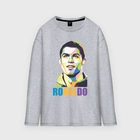 Мужской лонгслив oversize хлопок с принтом Smiling Ronaldo в Екатеринбурге,  |  | 