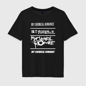 Мужская футболка хлопок Oversize с принтом My Chemical Romance rock band в Кировске, 100% хлопок | свободный крой, круглый ворот, “спинка” длиннее передней части | 