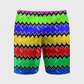 Мужские шорты спортивные с принтом Горизонтальные разноцветные линии в Санкт-Петербурге,  |  | 