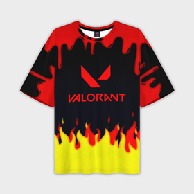 Мужская футболка oversize 3D с принтом Valorant flame texture games в Белгороде,  |  | 