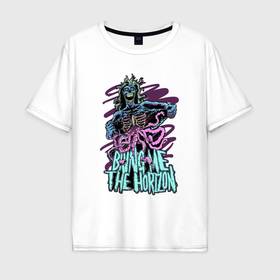 Мужская футболка хлопок Oversize с принтом Bring Me the Horizon   Zombie в Кировске, 100% хлопок | свободный крой, круглый ворот, “спинка” длиннее передней части | 