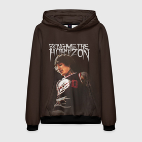 Мужская толстовка 3D с принтом Oli Sykes   Bring Me the Horizon в Тюмени, 100% полиэстер | двухслойный капюшон со шнурком для регулировки, мягкие манжеты на рукавах и по низу толстовки, спереди карман-кенгуру с мягким внутренним слоем. | 