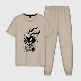 Мужская пижама хлопок с принтом Гароу антигерой , 100% хлопок | брюки и футболка прямого кроя, без карманов, на брюках мягкая резинка на поясе и по низу штанин
 | 