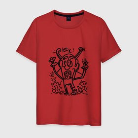 Мужская футболка хлопок с принтом Злобный дядя кек в Петрозаводске, 100% хлопок | прямой крой, круглый вырез горловины, длина до линии бедер, слегка спущенное плечо. | 