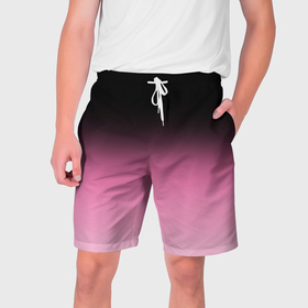 Мужские шорты 3D с принтом Черно розовый градиент в Тюмени,  полиэстер 100% | прямой крой, два кармана без застежек по бокам. Мягкая трикотажная резинка на поясе, внутри которой широкие завязки. Длина чуть выше колен | 