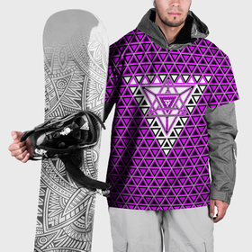 Накидка на куртку 3D с принтом Розовые и чёрные треугольники в Петрозаводске, 100% полиэстер |  | Тематика изображения на принте: 