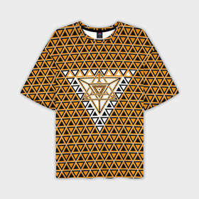 Мужская футболка oversize 3D с принтом Жёлтые и чёрные треугольники в Белгороде,  |  | Тематика изображения на принте: 