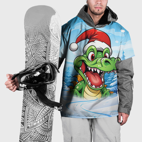 Накидка на куртку 3D с принтом Веселый дракон на фоне зимы в Курске, 100% полиэстер |  | Тематика изображения на принте: 