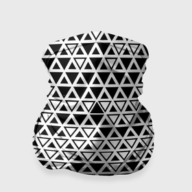 Бандана-труба 3D с принтом Треугольники чёрные и белые в Санкт-Петербурге, 100% полиэстер, ткань с особыми свойствами — Activecool | плотность 150‒180 г/м2; хорошо тянется, но сохраняет форму | 