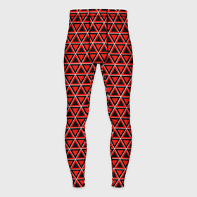 Мужские тайтсы 3D с принтом Красные и чёрные треугольники в Тюмени,  |  | 