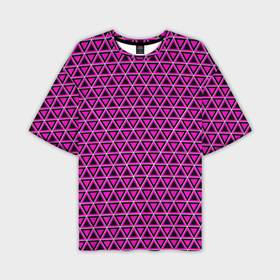 Мужская футболка oversize 3D с принтом Розовые и чёрные треугольники в Петрозаводске,  |  | 