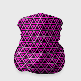 Бандана-труба 3D с принтом Розовые и чёрные треугольники в Санкт-Петербурге, 100% полиэстер, ткань с особыми свойствами — Activecool | плотность 150‒180 г/м2; хорошо тянется, но сохраняет форму | 